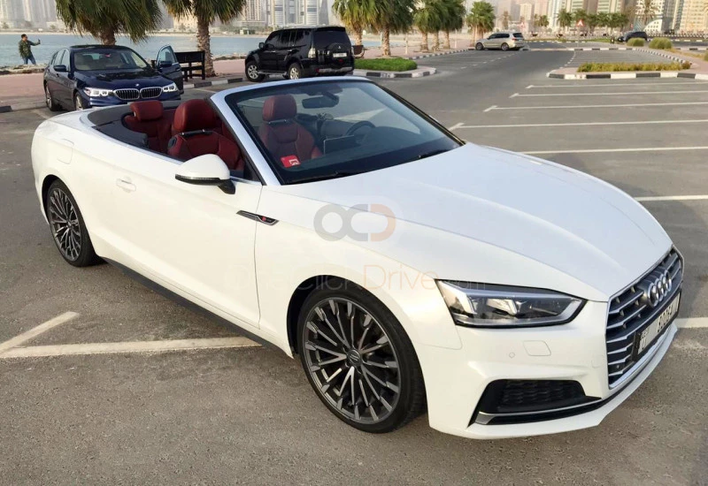 White Audi A5 Convertible 2019 for rent in Dubai 7